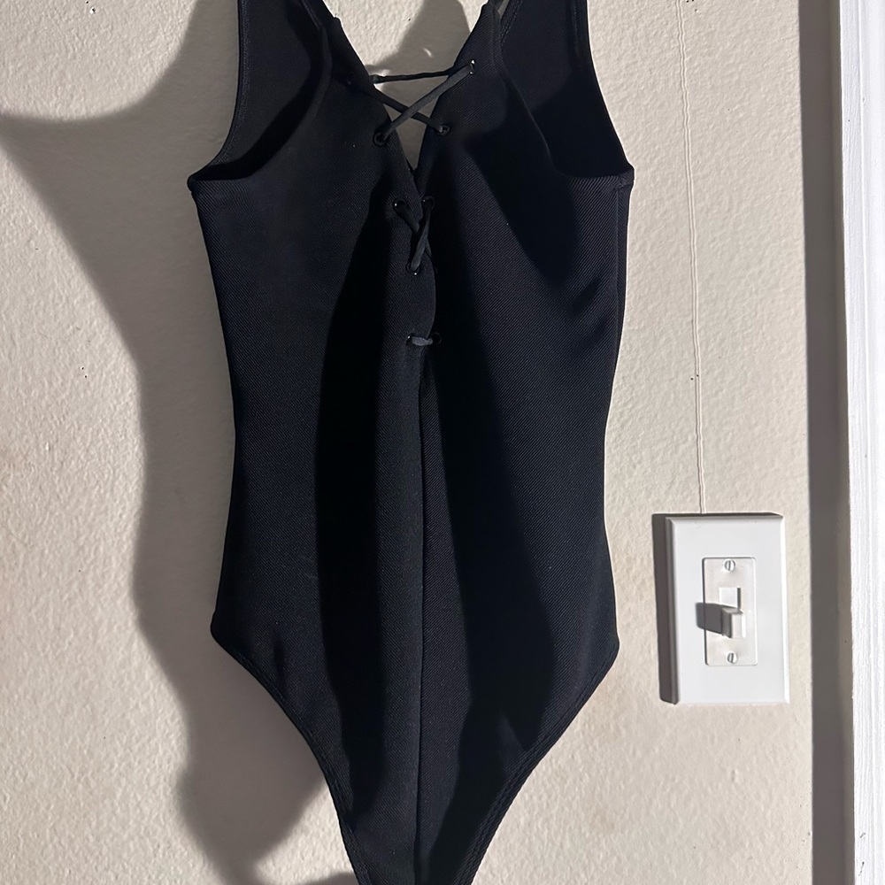 Express Black Lace-Up Bodysuit